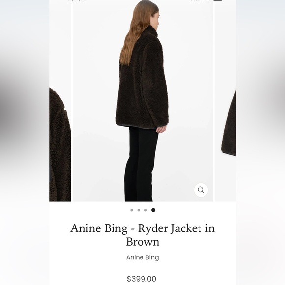 Anine Bing Ryder Full Zip Sherpa Teddy Brown Oversized Jacket Sz XS - Picture 2 of 14